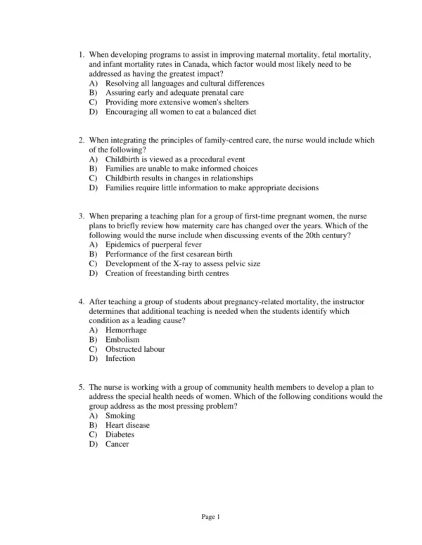 Test Bank For Canadian Maternity And Pediatric Nursing Jean Chow Christine A