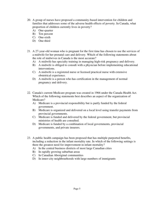 Test Bank For Canadian Maternity And Pediatric Nursing Jean Chow Christine A