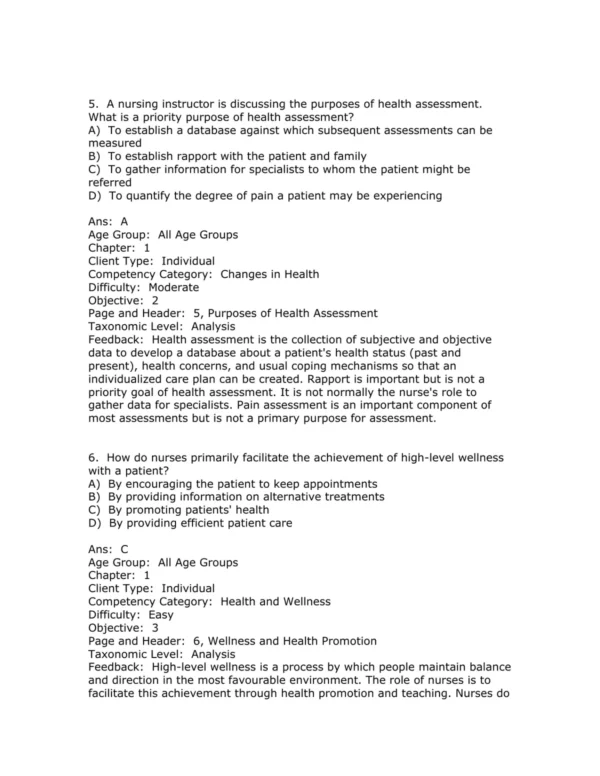Test Bank For Canadian Nursing Health Assessment A Best Practice Approach 2nd Edition Tracey C. Stephen