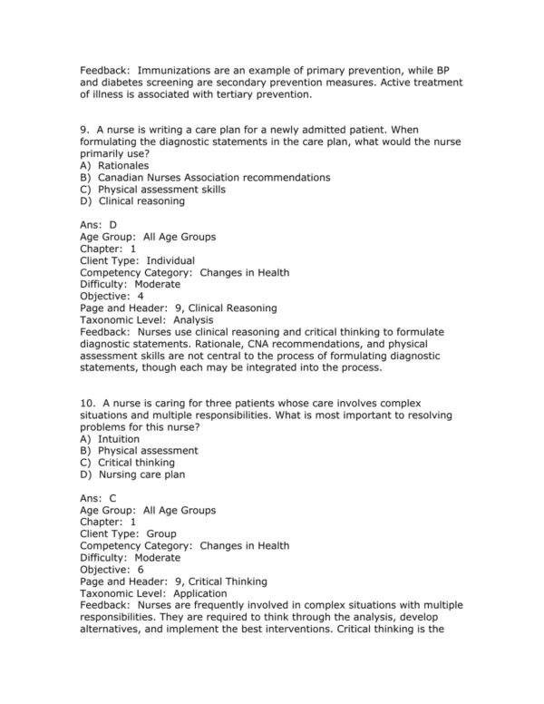 Test Bank For Canadian Nursing Health Assessment A Best Practice Approach 2nd Edition Tracey C. Stephen