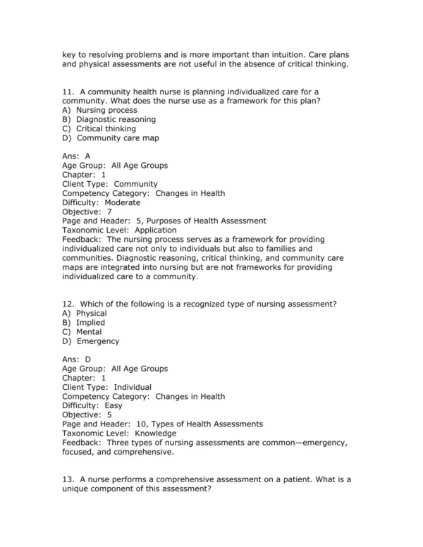 Test Bank For Canadian Nursing Health Assessment A Best Practice Approach 2nd Edition Tracey C. Stephen