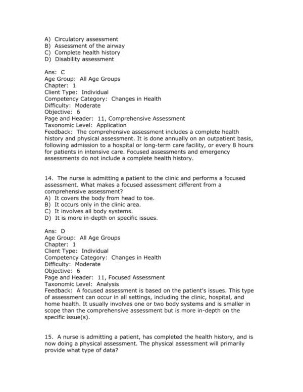 Test Bank For Canadian Nursing Health Assessment A Best Practice Approach 2nd Edition Tracey C. Stephen