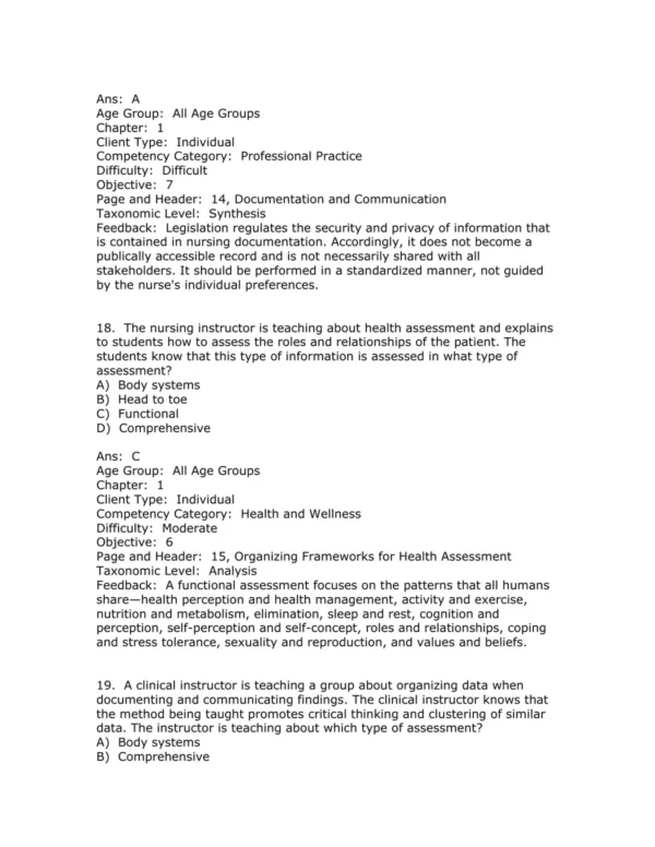 Test Bank For Canadian Nursing Health Assessment A Best Practice Approach 2nd Edition Tracey C. Stephen