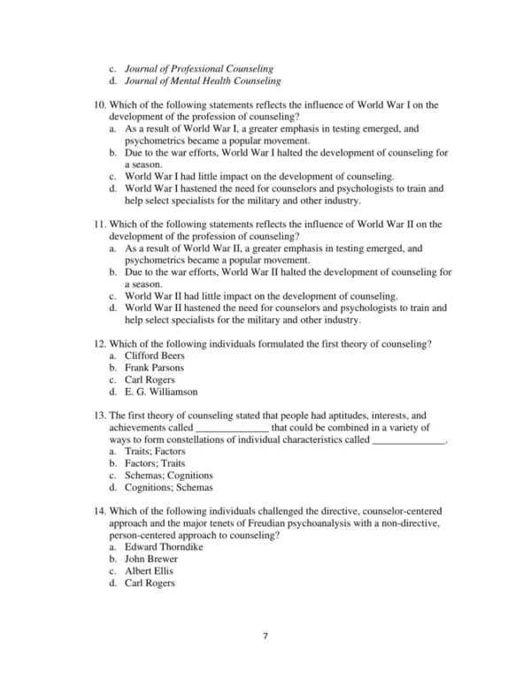 Test Bank For Clinical Mental Health Counseling In Community And Agency Settings 5th Edition Samuel T. Gladding