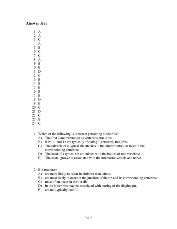Test Bank For Clinically Oriented Anatomy Seventh Edition Keith L. Moore