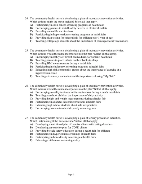 Test Bank For Community And Public Health Nursing Promoting The Public's Health Ninth Edition Cherie Rector