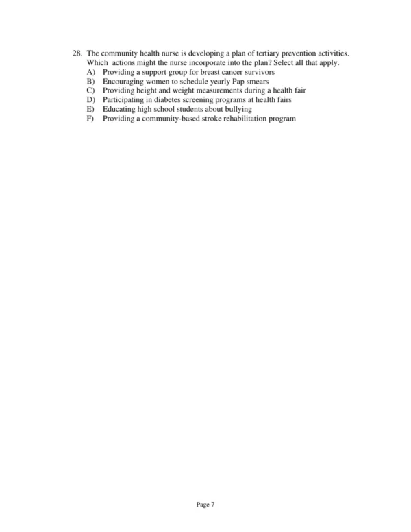 Test Bank For Community And Public Health Nursing Promoting The Public's Health Ninth Edition Cherie Rector