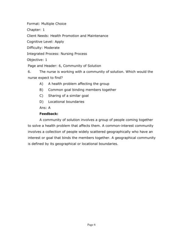Test Bank For Community And Public Health Nursing Promoting 6 Test Bank For Community And Public Health Nursing Promoting The Public's Health Tenth Edition Cherie Rector