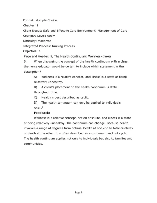 Test Bank For Community And Public Health Nursing Promoting 8 Test Bank For Community And Public Health Nursing Promoting The Public's Health Tenth Edition Cherie Rector