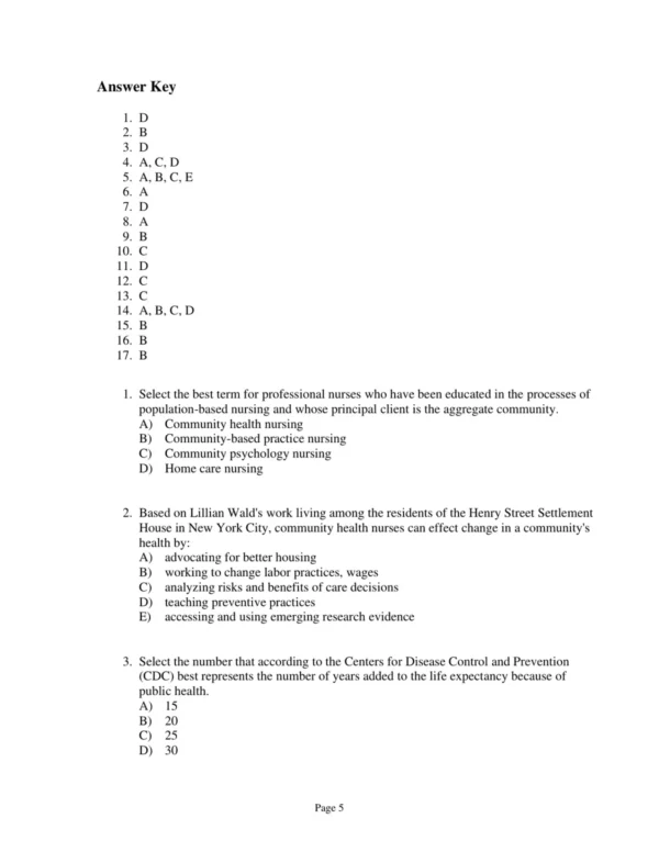 Test Bank For Community As Partner Theory And Practice In Nursing Seventh Edition Elizabeth T. Anderson