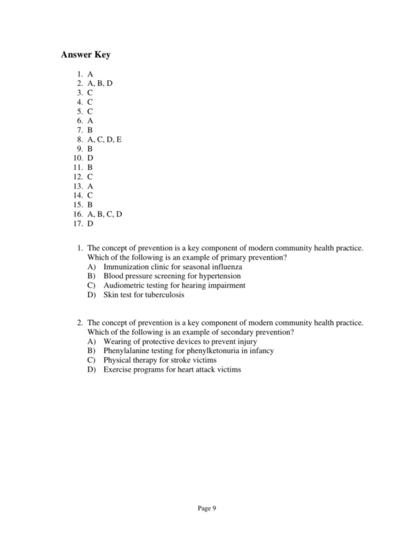 Test Bank For Community As Partner Theory And Practice In Nursing Seventh Edition Elizabeth T. Anderson