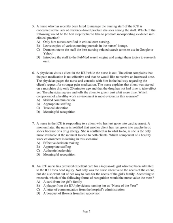 Test Bank For Critical Care Nursing A Holistic Approach Eleventh Edition Patricia Gonce Morton