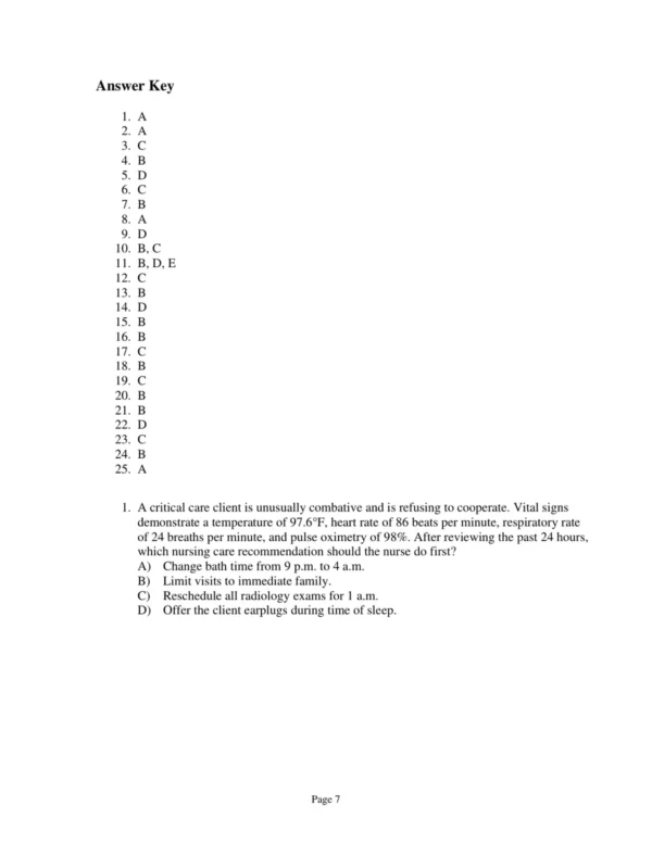 Test Bank For Critical Care Nursing A Holistic Approach Eleventh Edition Patricia Gonce Morton