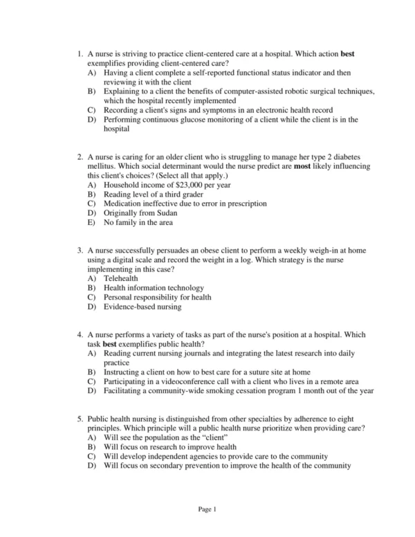 Test Bank For Demarco And Healey Walsh Community 1 Test Bank For Demarco And Healey Walsh Community And Public Health Nursing Evidence For Practice Third Edition
