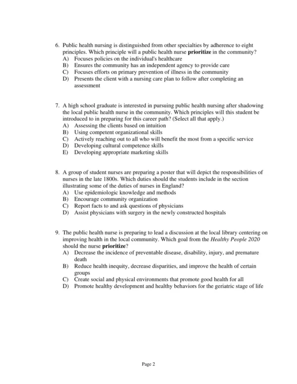 Test Bank For Demarco And Healey Walsh Community 2 Test Bank For Demarco And Healey Walsh Community And Public Health Nursing Evidence For Practice Third Edition