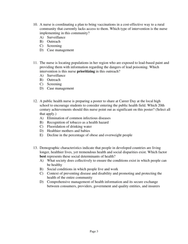Test Bank For Demarco And Healey Walsh Community 3 Test Bank For Demarco And Healey Walsh Community And Public Health Nursing Evidence For Practice Third Edition
