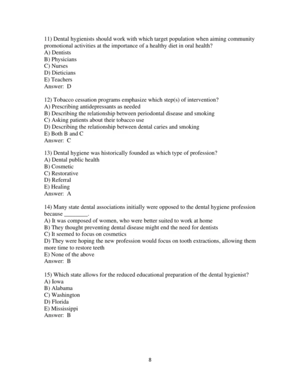 Test Bank For Dental Public Health & Research Contemporary Practice For The Dental Hygienist 4th Edition Christine N. Nathe