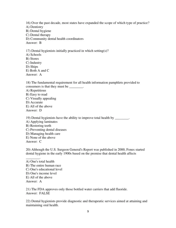 Test Bank For Dental Public Health & Research Contemporary Practice For The Dental Hygienist 4th Edition Christine N. Nathe