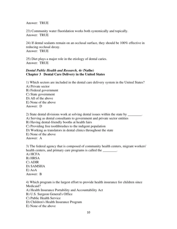 Test Bank For Dental Public Health & Research Contemporary Practice For The Dental Hygienist 4th Edition Christine N. Nathe