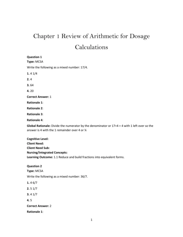 Test Bank For Dosage Calculations A Multi Method Approach 2nd Edition Anthony Giangrasso