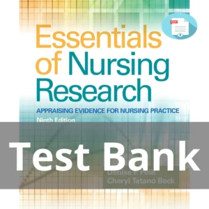 Test Bank For Essentials Of Nursing Research Appraising Evidence For Nursing Practice 10th Edition By Denise Polit