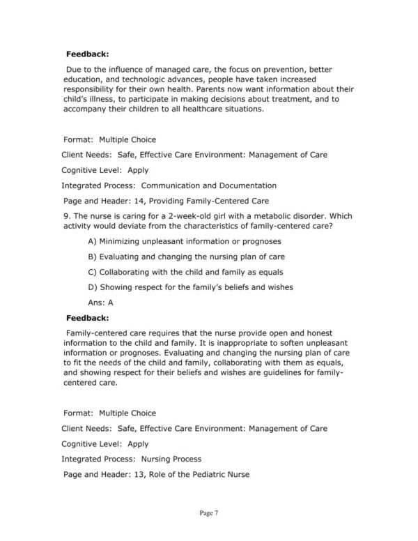 Test Bank For Essentials Of Pediatric Nursing Fourth Edition Theresa Kyle Susan Carman