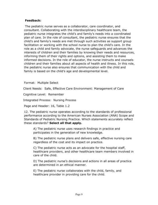 Test Bank For Essentials Of Pediatric Nursing Fourth Edition Theresa Kyle Susan Carman