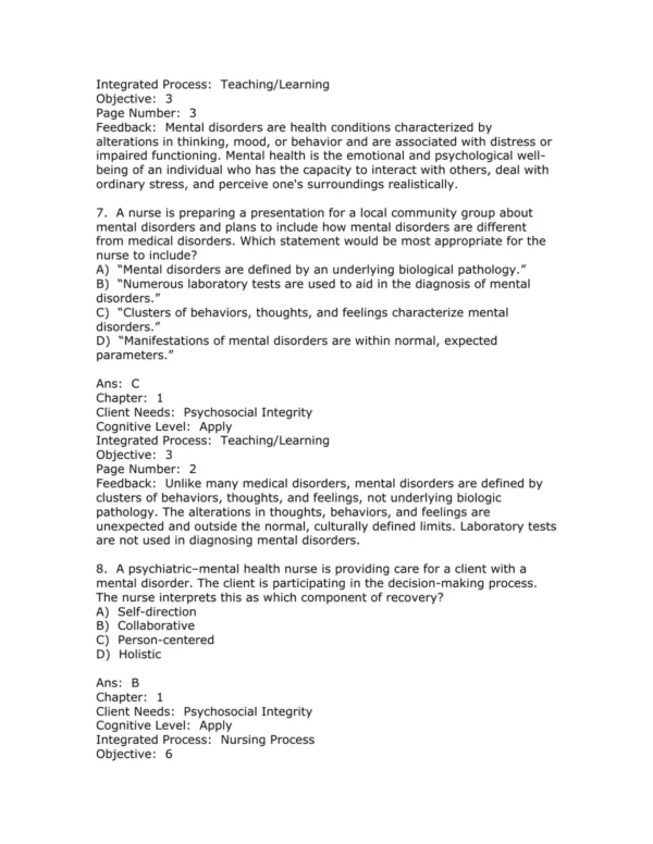 Test Bank For Essentials Of Psychiatric Nursing Second Edition Mary Ann Boyd' Rebecca Luebbert