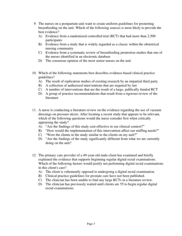 Test Bank For Evidence Based Practice In Nursing And Healthcare A Guide To Best Practice Third Edition Bernadette Mazurek Melnyk