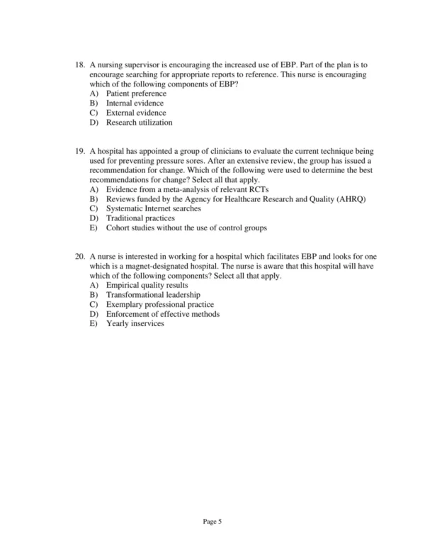 Test Bank For Evidence Based Practice In Nursing And Healthcare A Guide To Best Practice Third Edition Bernadette Mazurek Melnyk