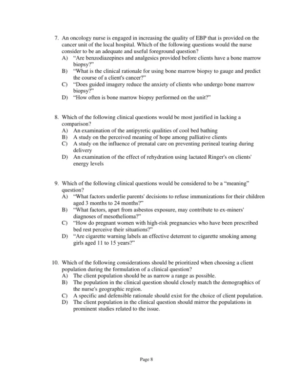 Test Bank For Evidence Based Practice In Nursing And Healthcare A Guide To Best Practice Third Edition Bernadette Mazurek Melnyk