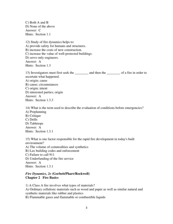 Test Bank For Fire Dynamics 2nd Edition Gregory E. Gorbett
