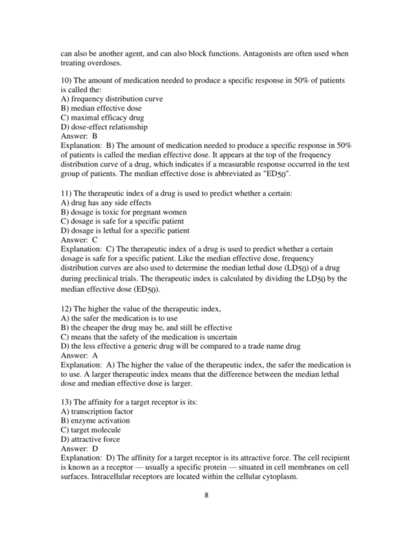 Test Bank For Focus On Pharmacology Essentials For Health Professionals 3rd Edition Jahangir Moini