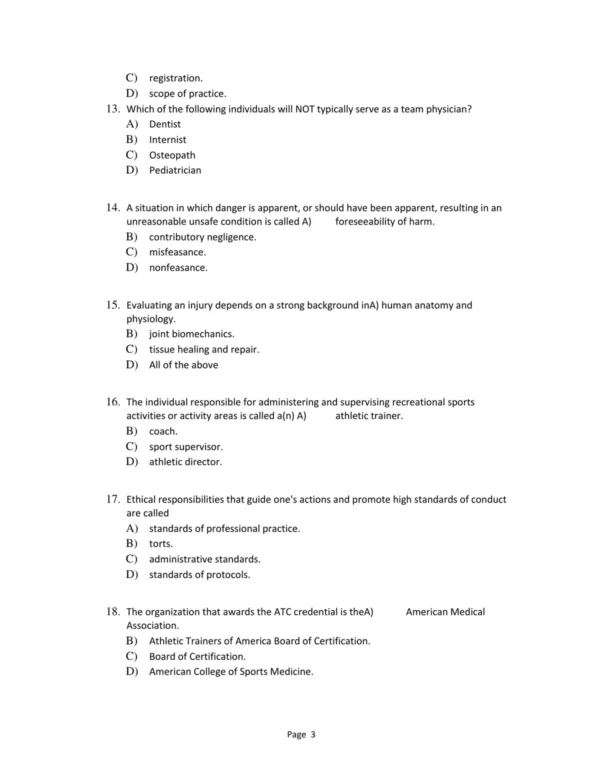 Test Bank For Foundations Of Athletic Training Prevention Assessment And Management Sixth Edition Marcia K. Anderson