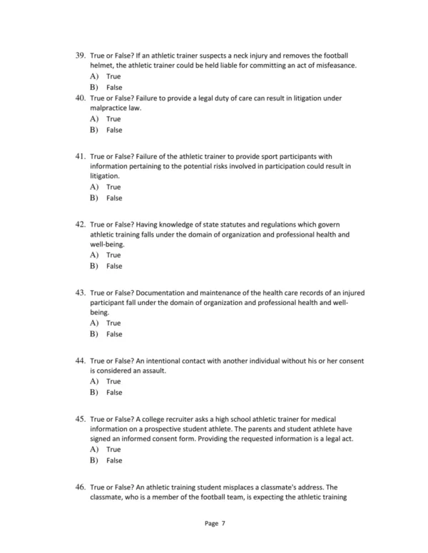 Test Bank For Foundations Of Athletic Training Prevention Assessment And Management Sixth Edition Marcia K. Anderson
