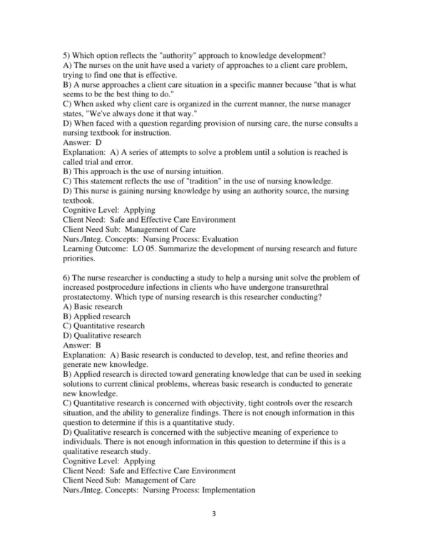 Test Bank For Foundations Of Nursing Research 7th Edition Rose Marie Nieswiadomy