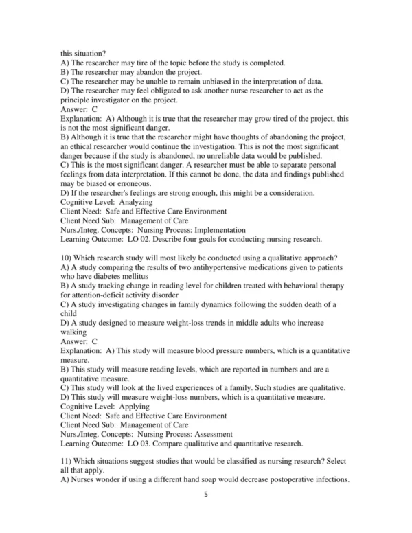 Test Bank For Foundations Of Nursing Research 7th Edition Rose Marie Nieswiadomy