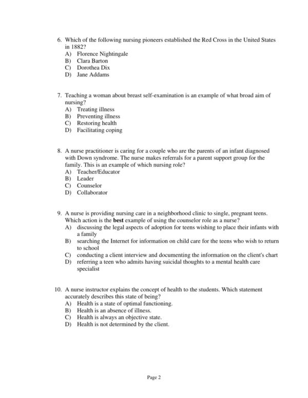 Test Bank For Fundamentals Of Nursing The Art And Science Of Person Centered Care 9th Edition Carol Taylor