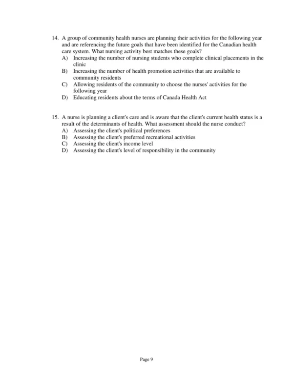 Test Bank For Fundamentals Perspectives On The Art 9 Test Bank For Fundamentals Perspectives On The Art And Science Of Canadian Nursing Second Editiondavid Gregory Christy Raymond