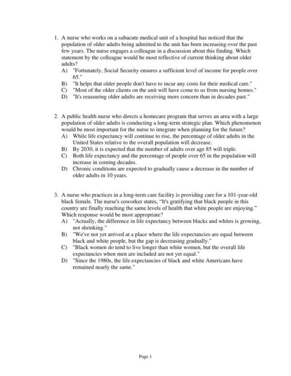 Test Bank For Gerontological Nursing Ninth Edition Charlotte Eliopoulos 1 Test Bank For Gerontological Nursing Ninth Edition Charlotte Eliopoulos