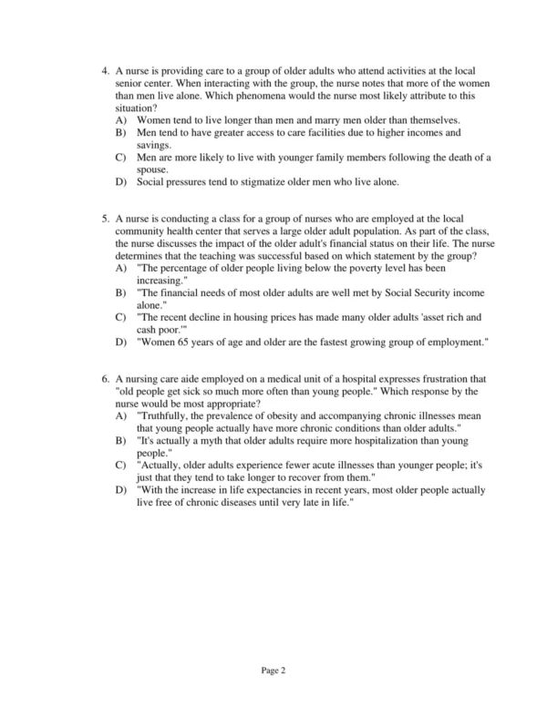 Test Bank For Gerontological Nursing Ninth Edition Charlotte Eliopoulos 2 Test Bank For Gerontological Nursing Ninth Edition Charlotte Eliopoulos