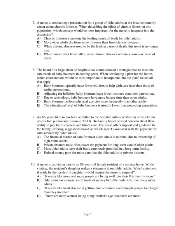 Test Bank For Gerontological Nursing Ninth Edition Charlotte Eliopoulos 3 Test Bank For Gerontological Nursing Ninth Edition Charlotte Eliopoulos