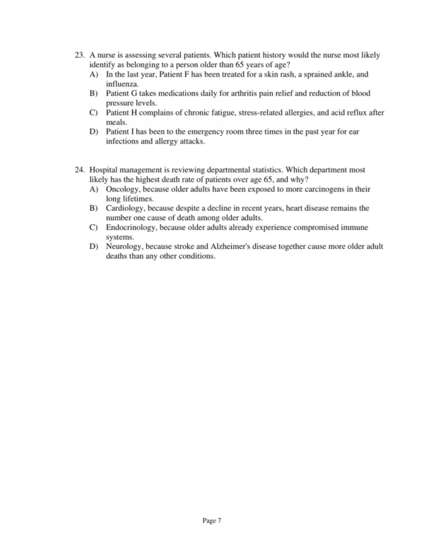 Test Bank For Gerontological Nursing Ninth Edition Charlotte Eliopoulos 7 Test Bank For Gerontological Nursing Ninth Edition Charlotte Eliopoulos