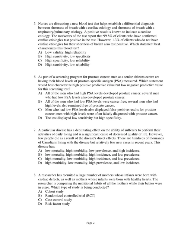 Test Bank For Hannon & Porth Porth Pathophysiology Concepts Of Altered Health States Second Canadian Edition