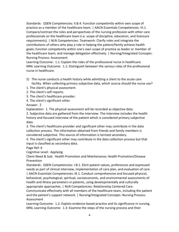 Test Bank For Health & Physical Assessment In Nursing 4th Edition Cynthia Fenske