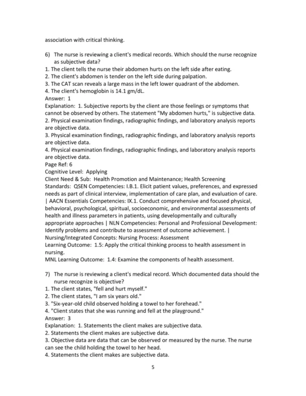 Test Bank For Health & Physical Assessment In Nursing 4th Edition Cynthia Fenske