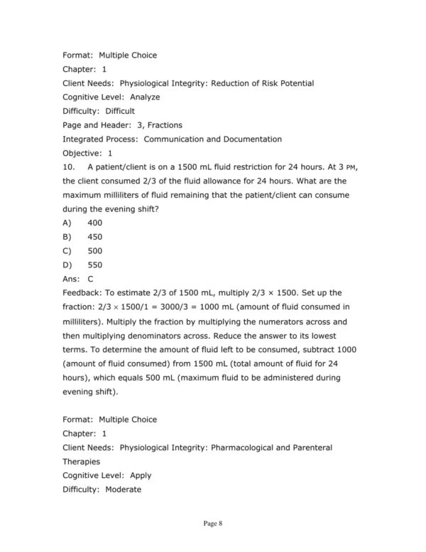 Test Bank For Henke's Med Math Dosage Calculation Preparation & Administration Ninth Edition Susan Buchholz