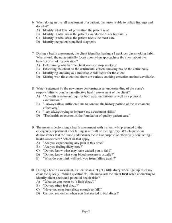 Test Bank For Hogan Quigley Palm And Bickley Bates' Nursing Guide To Physical Examination And History Taking Second Edition