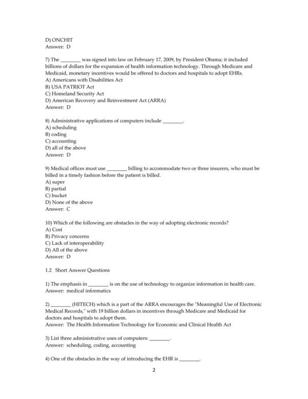 Test Bank For Information Technology For The Health Professions 5th Edition Lillian Burke