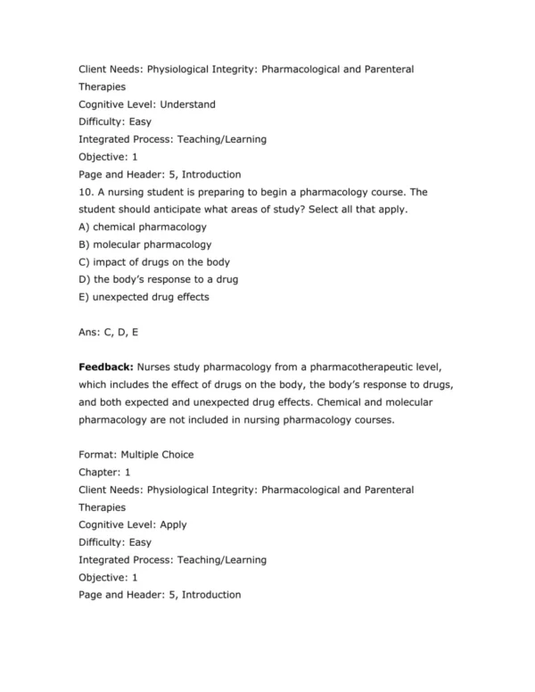 Test Bank For Karch's Focus On Nursing Pharmacology Ninth Edition Rebecca Tucker 10 Test Bank For Karch's Focus On Nursing Pharmacology Ninth Edition Rebecca Tucker